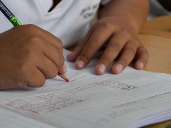 child writing