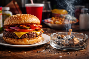 ChatGPT burger and cigarette