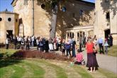 Group outside lecture theatre