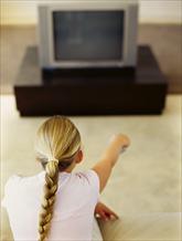 Girl watching tv